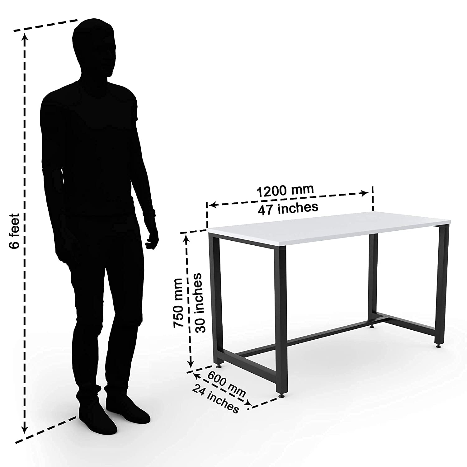 LAD Workspaces® The L Table Engineered Wood Study Table, Laptop, Computer Table Desk for Home & Office