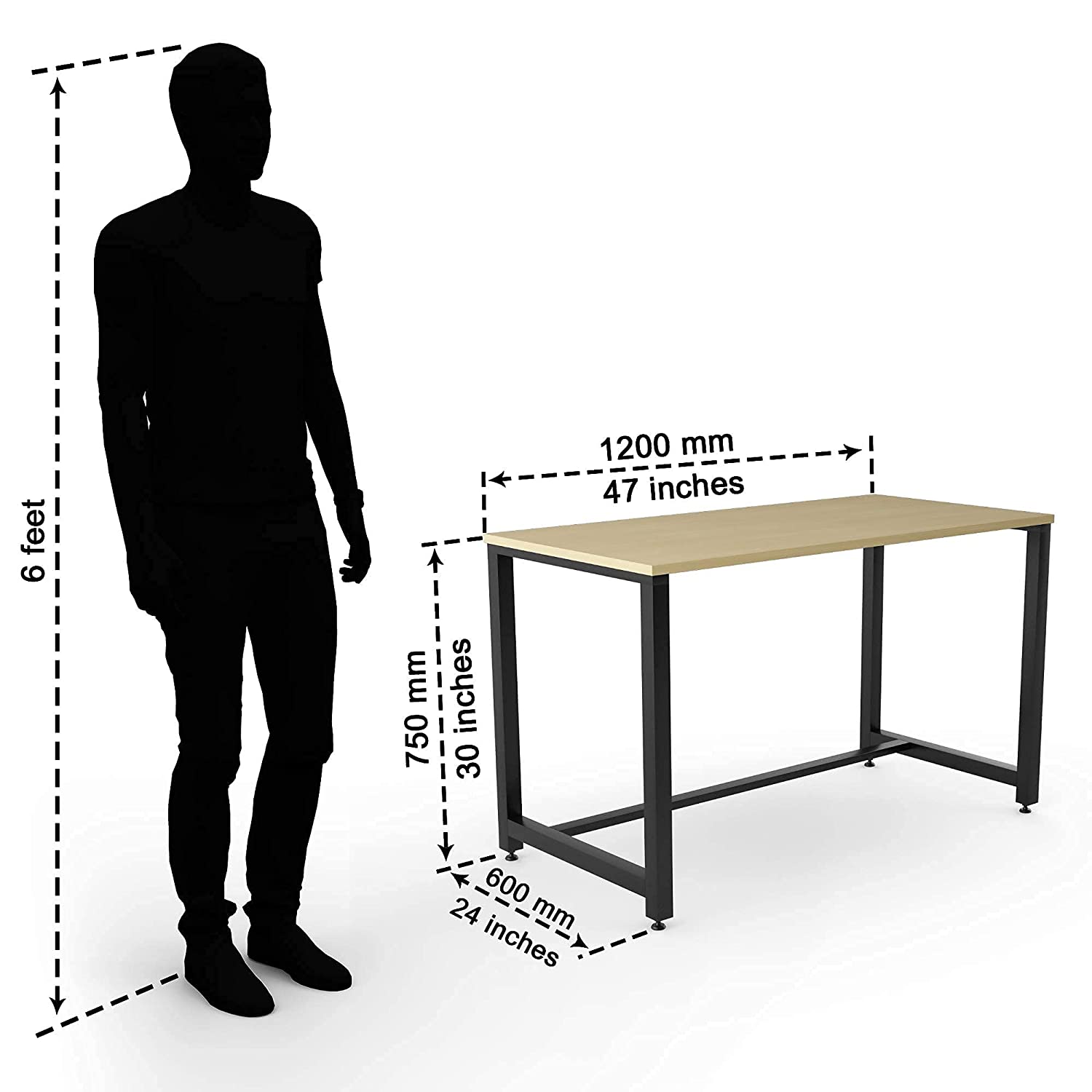 LAD Workspaces® The L Table Engineered Wood Study Table, Laptop, Computer Table Desk for Home & Office