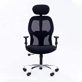 LAD Workspaces® Matrix High Back Office Chair Adjustable Arms and Head Rest with Steel Base (Black)