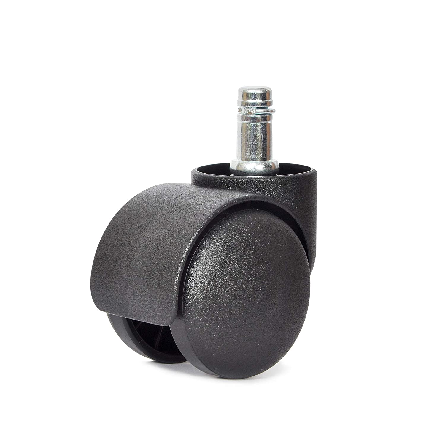 LAD Workspaces® Heavy Duty Office Chair Nylon Twin Wheels Caster Pin Type/Load capacity-150 kg (Pack of 5 Pieces, Black) (50 mm, Black) (कुर्सी के पहिये)