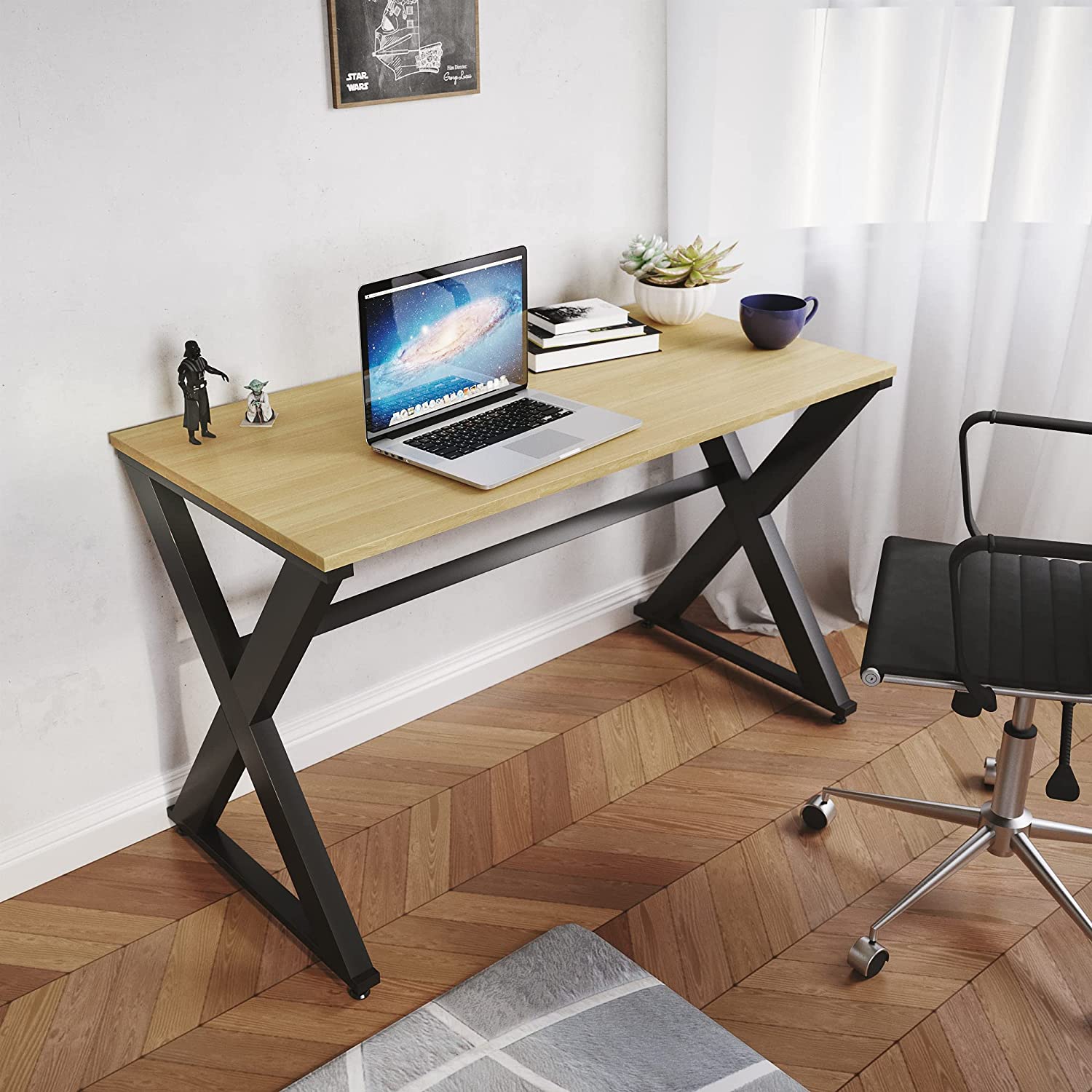 LAD Workspaces® The X Table Engineered Wood Study Table, Laptop, Computer Table Desk for Home & Office