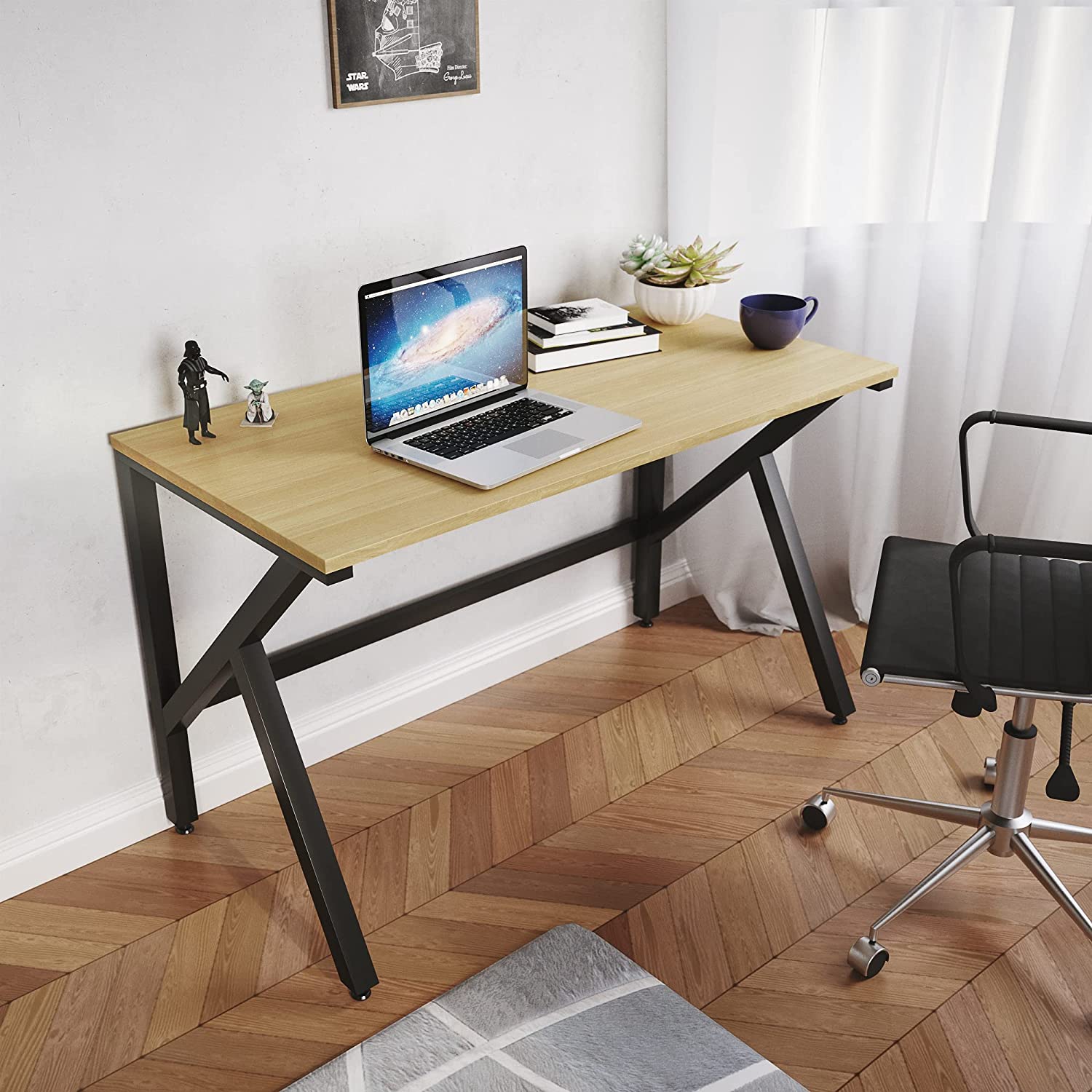 LAD Workspaces® The K Table Engineered Wood Study Table, Laptop, Computer Table Desk for Home & Office