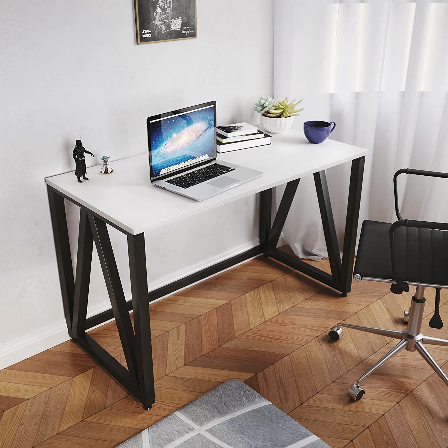 LAD Workspaces® The A Table Engineered Wood Study Table, Laptop, Computer Table Desk for Home & Office