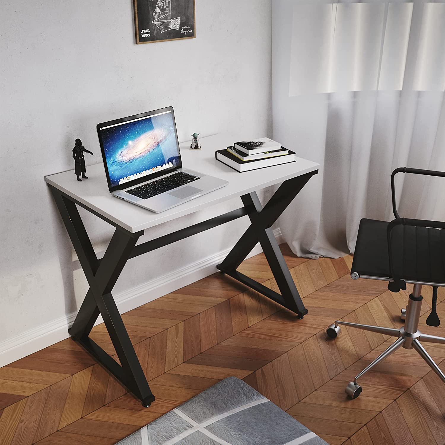 LAD Workspaces® The X Table Engineered Wood Study Table, Laptop, Computer Table Desk for Home & Office