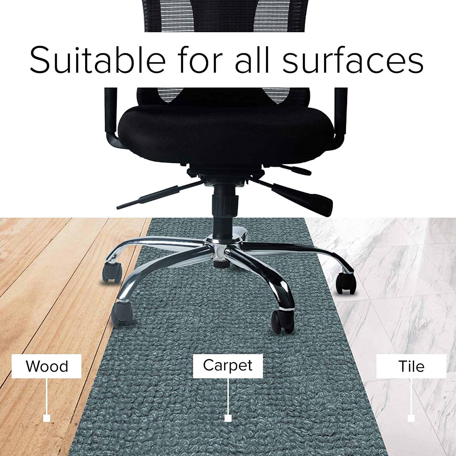 LAD Workspaces® Heavy Duty Office Chair Nylon Twin Wheels Caster Pin Type/Load capacity-150 kg (Pack of 5 Pieces, Black) (50 mm, Black) (कुर्सी के पहिये)
