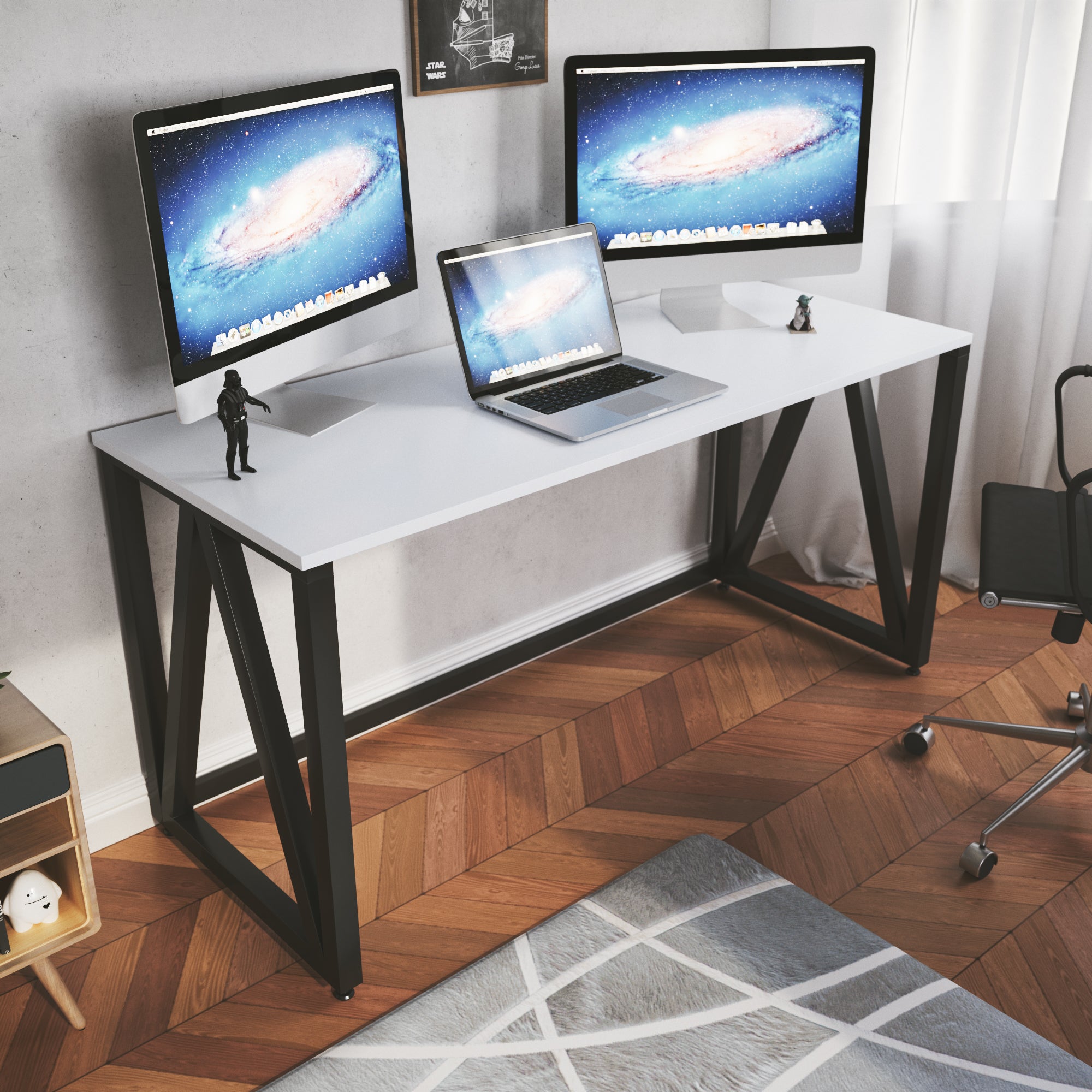 LAD Workspaces® The A Table Engineered Wood Study Table, Laptop, Computer Table Desk for Home & Office