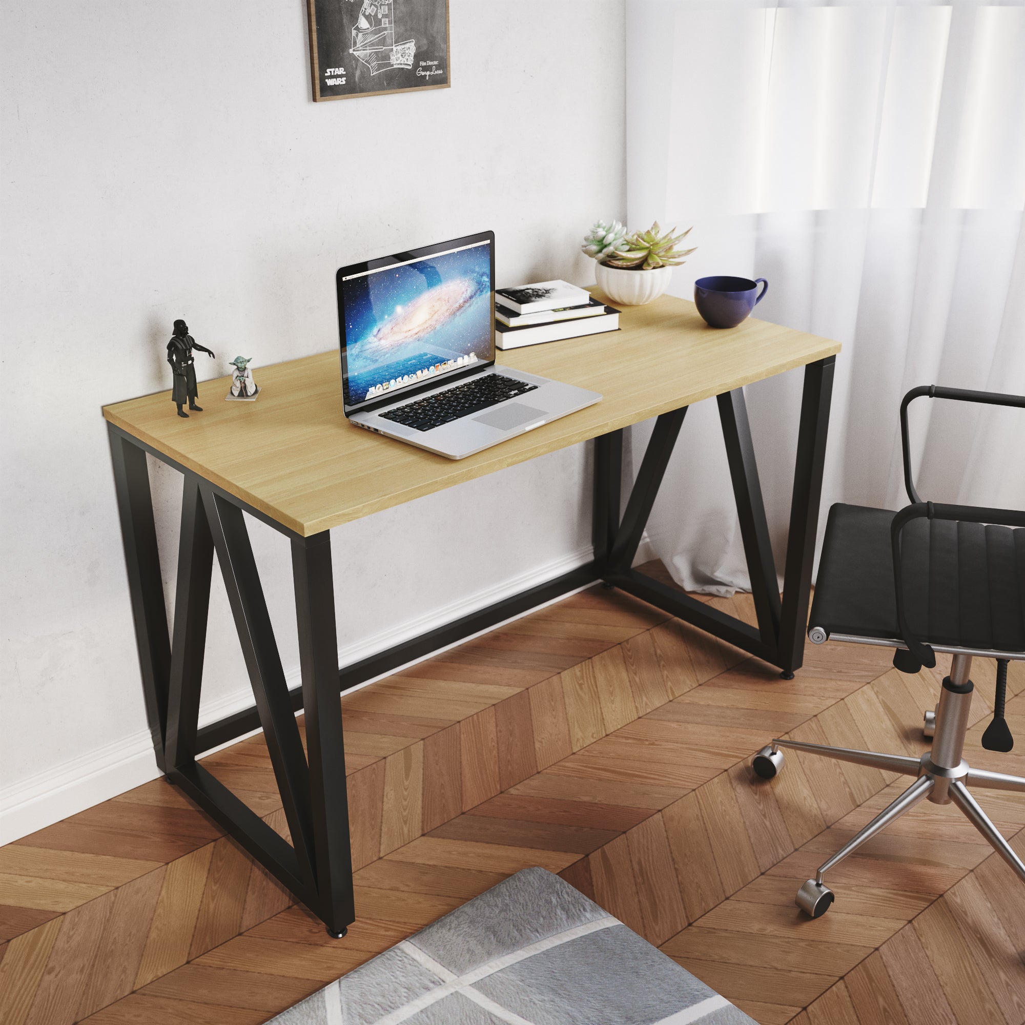 LAD Workspaces® The A Table Engineered Wood Study Table, Laptop, Computer Table Desk for Home & Office