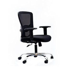 LAD Workspaces® Jazz Medium Back Ergonomic Chair Steel Base for Office Chair (Black)