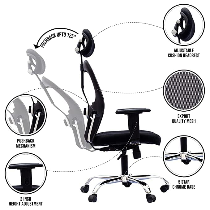 LAD Workspaces® Matrix High Back Office Chair Adjustable Arms and